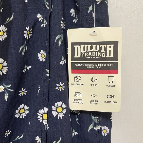 NEW‎ Duluth Trading Heirloom Gardening Skort w/ Belt Bag Blue Floral X-Large XL - Picture 9 of 13